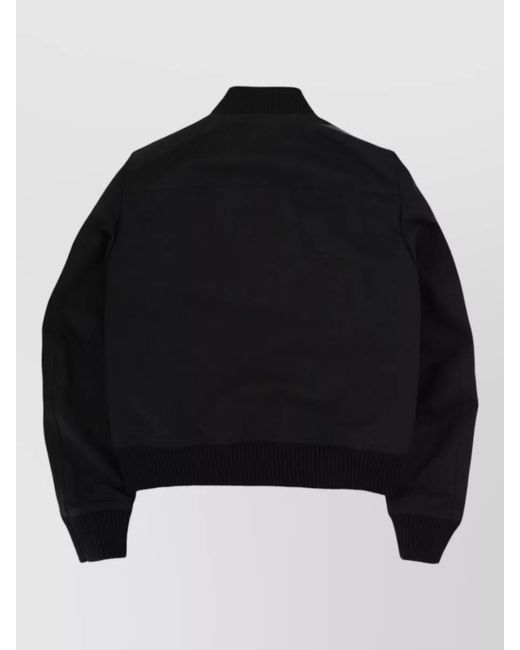 Rick Owens Black Ribbed Bomber Jacket for men