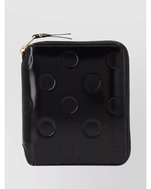 Comme des Garçons Black Leather Polka Dot Embossed Wallet