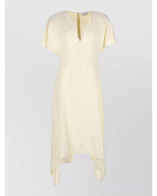 Stella McCartney White V-Neck Midi Dress