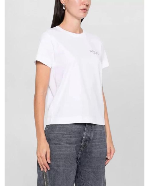 Givenchy White Cotton Logo Print Crewneck Short Sleeve T-Shirt