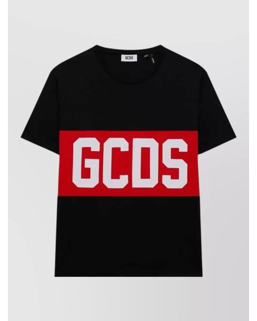 Gcds Red Band Logo Crew Neck Short Sleeve T-Shirt for men