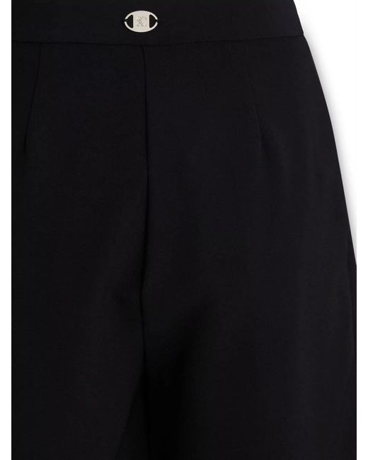 SIMONA CORSELLINI Black Pleated Tailored Shorts