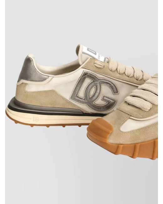 Dolce & Gabbana Natural Leather Low-Top Sneakers for men