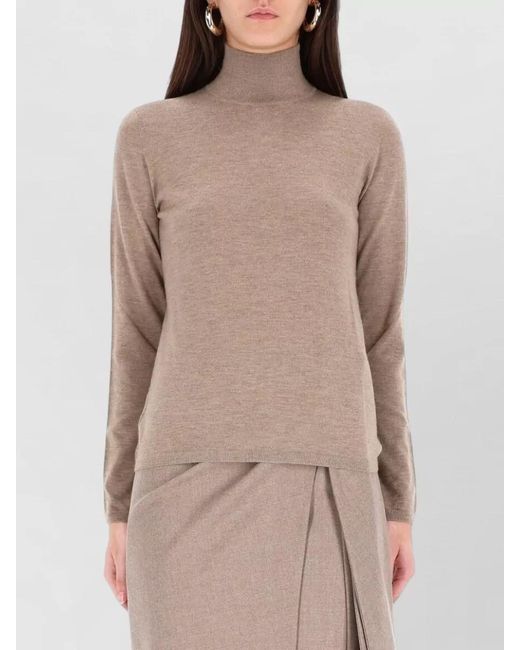 Max Mara Natural Cashmere Turtleneck Midi Dress
