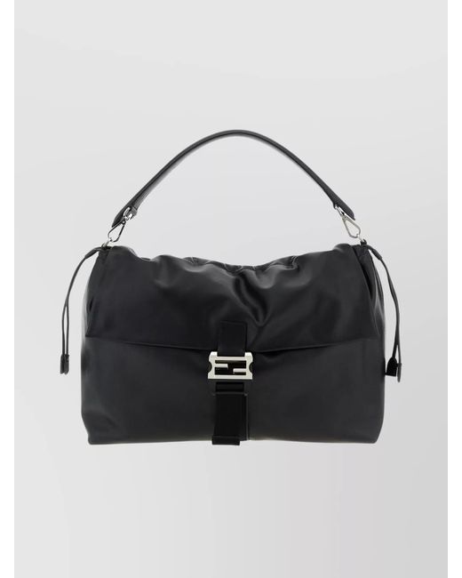 Fendi Black Leather Mamma Baguette Shoulder Bag for men