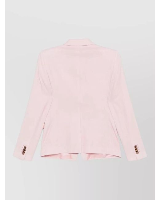 Tagliatore Pink Wool Suit Double Breasted Notched Lapels