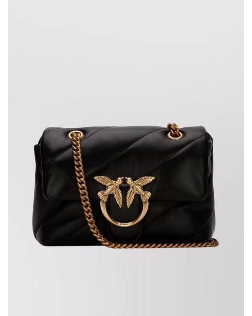 Pinko Black Love Bag Puff Mini Leather Quilted Shoulder Bag