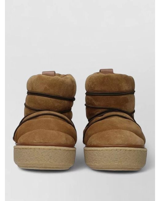 Isabel Marant Brown Suede Leather Quilted Lace-Up Ankle Boots