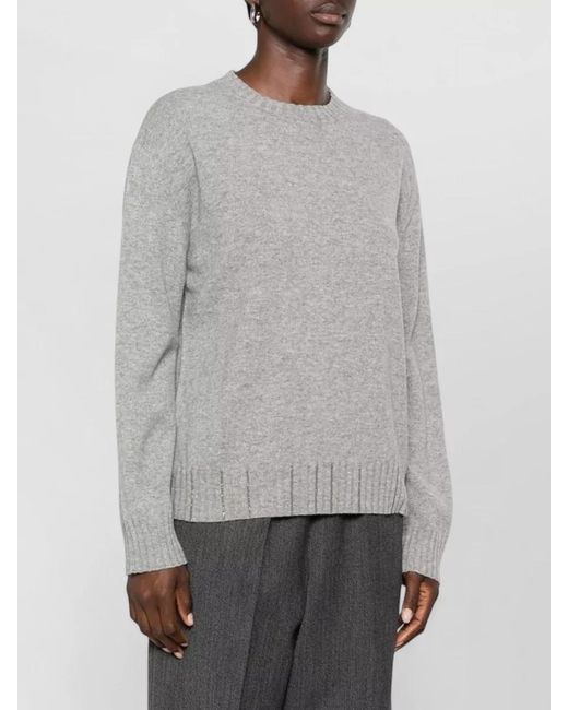Fabiana Filippi Gray Cashmere Crewneck Sweatshirt