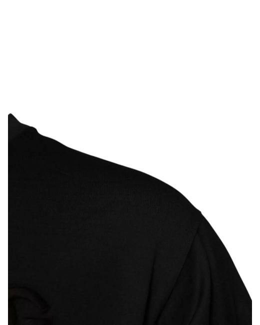 Dolce & Gabbana Black Cotton Logo-Print Crew-Neck T-Shirt for men