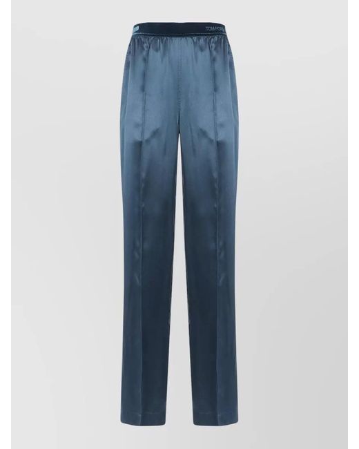 Tom Ford Blue Silk Satin Pyjama Trousers
