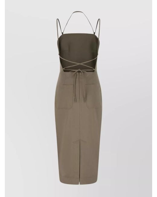 Max Mara Natural Cotton Stretch Midi Dress