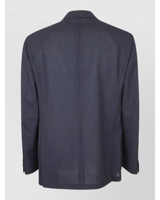 Lardini Blue Virgin Wool Pinstriped Single Breasted Suit for men