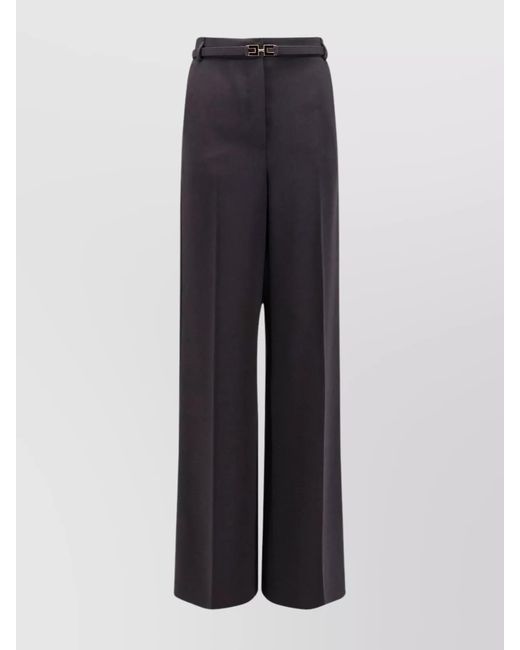 Elisabetta Franchi Blue Wide-Leg Trousers