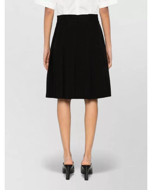 Totême Black Beaded A Line High Waist Pleated Skirt