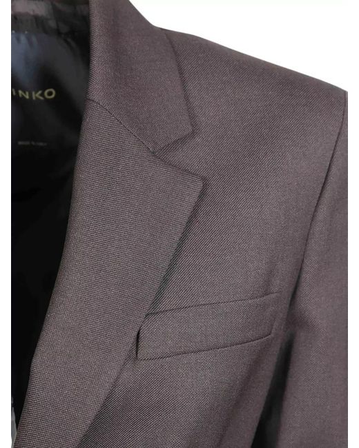 Pinko Black Vitiano Diagonal Tailored Jacket Structured Shoulders