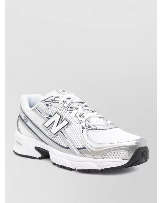 New Balance White Mesh Sneakers Rubber Sole Sporty Design