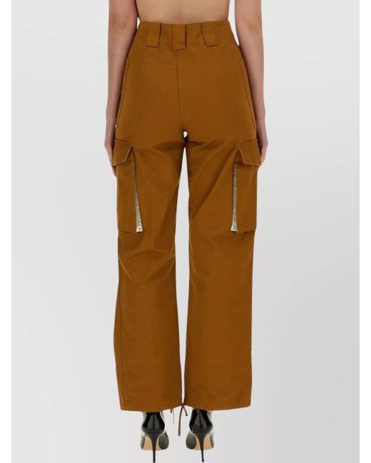 Rabanne Brown Cotton Wide-Leg Trousers