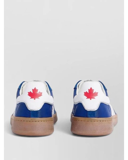 DSquared² Blue Leather Low-Top Sneakers for men