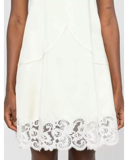 Stella McCartney White Lace Mini Dress Square Neckline Straps
