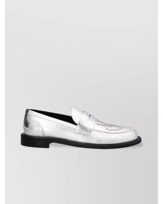 J.W. Anderson White Loafers Logo Round Toe for men