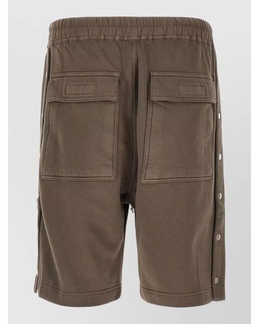 Rick Owens Brown Wide Pusher Short Cargo Shorts for men