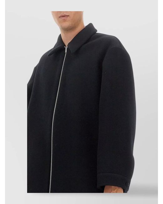 Jil Sander Black Felted Wool Regular-Fit Single-Breasted Coat for men