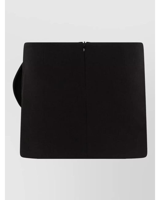 Magda Butrym Black Low Waist Mini Skirt Floral Detail