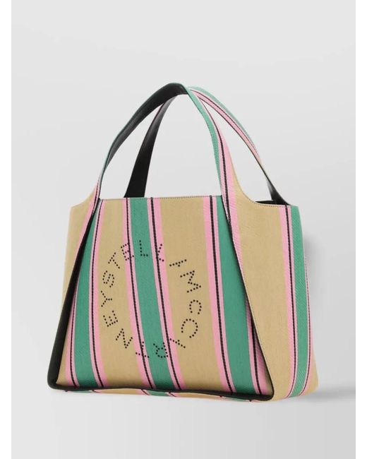 Stella McCartney Blue Stella Logo Raffia Tote Bag