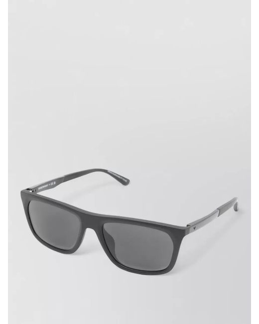 Emporio Armani Gray Rectangular Frame Sunglasses Dark Lenses Slim Arms