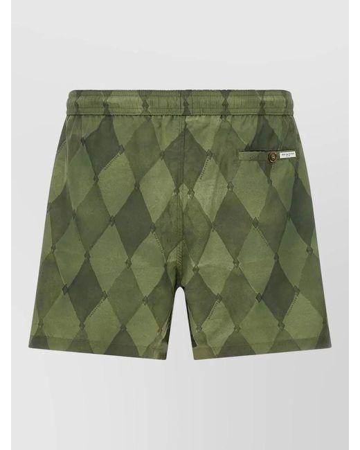 Ballantyne Green Swim Shorts Logo Detail And Back Pocket for men
