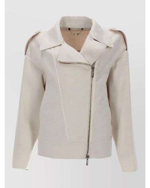 Moorer Multicolor Coat Long Sleeves Notched Lapels Epaulettes