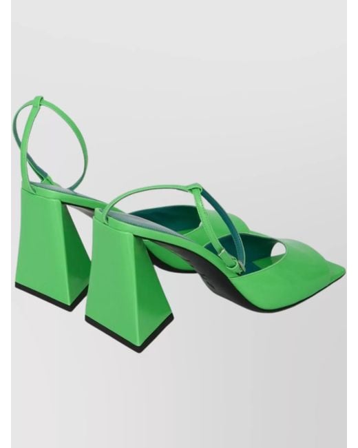 The Attico Green Patent Pyramid Heel Sandals