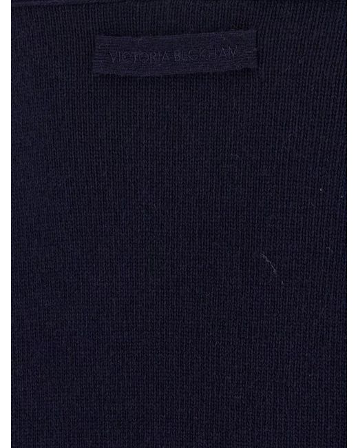 Victoria Beckham Blue Cashmere Wool V-Neck Jumper