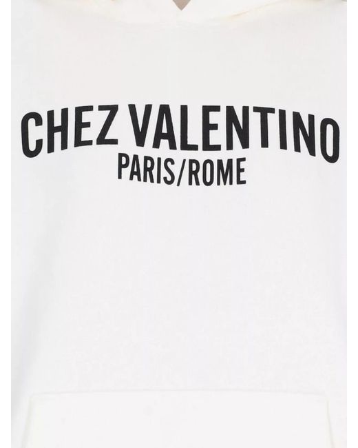 Valentino White Cotton Hoodie