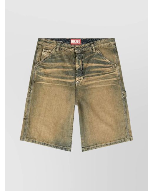 DIESEL Natural Cargo Pocket Knee-Length Shorts for men
