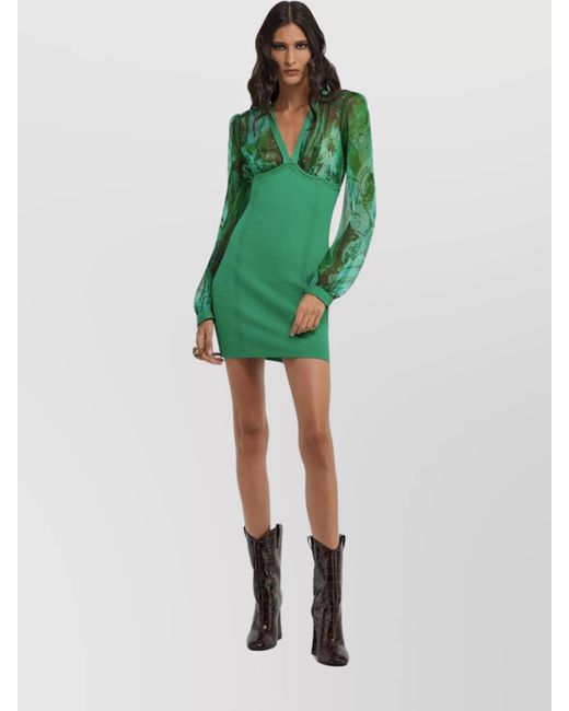 Roberto Cavalli Green Mini Dress
