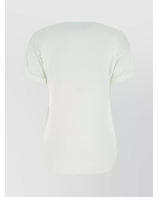 Isabel Marant White Linen Logo Print T-Shirt