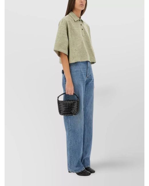 Bottega Veneta Natural Cotton Pique Polo Shirt