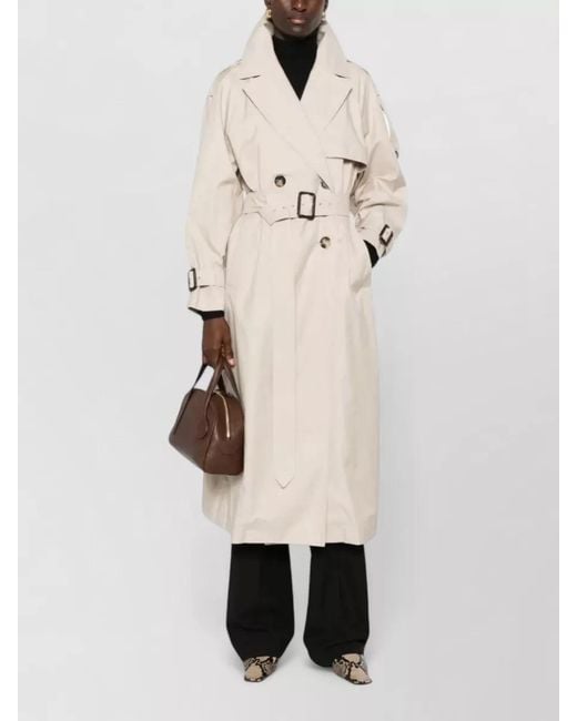 Max Mara Natural Cotton Double-Breasted Trench Coat