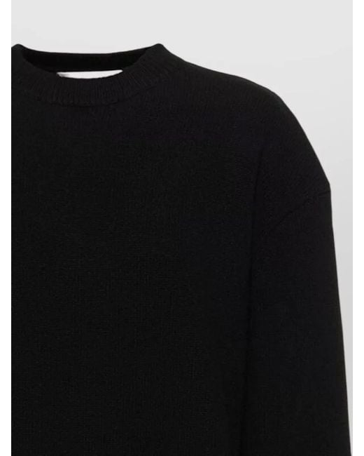 Frankie Shop Black Rafaela Wool Sweater Crew Neck Shoulders