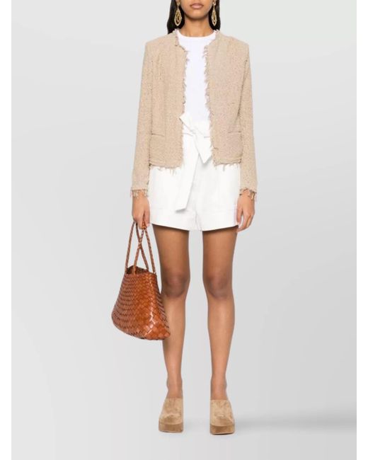 IRO White Cotton Blend Tailored Shorts