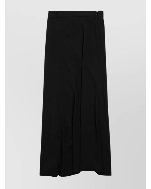 Balenciaga Black Draped Midi Wrap Skirt