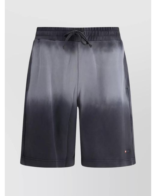 DIESEL Blue Gradient Elastic Waistband Shorts Pockets for men