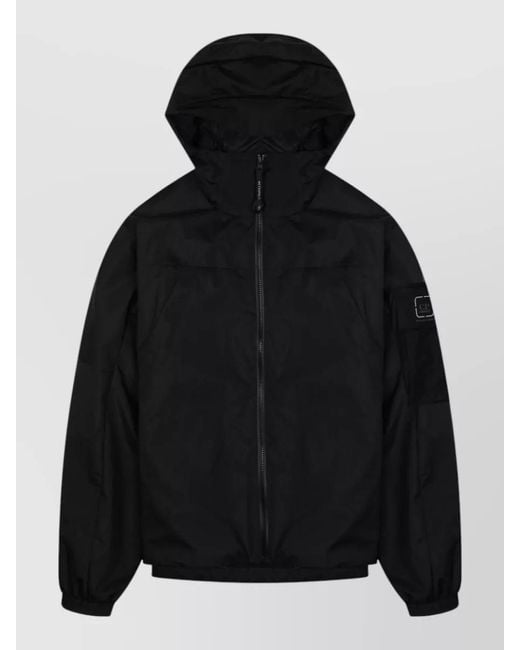 C P Company Black Hooded Raincoat for men