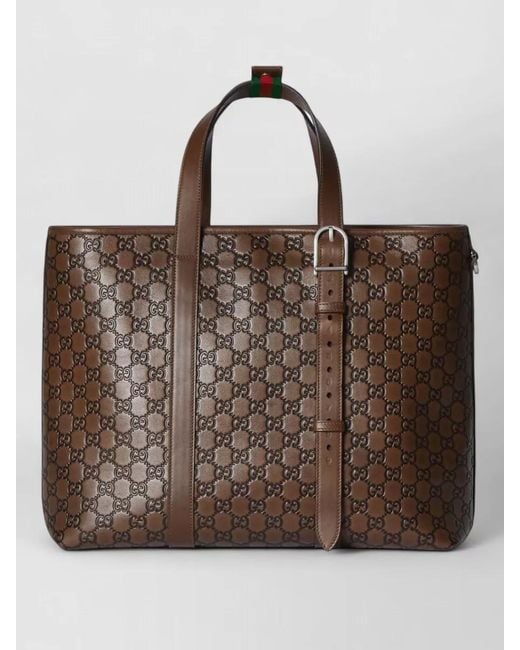 Gucci Brown Leather Briefcase for men