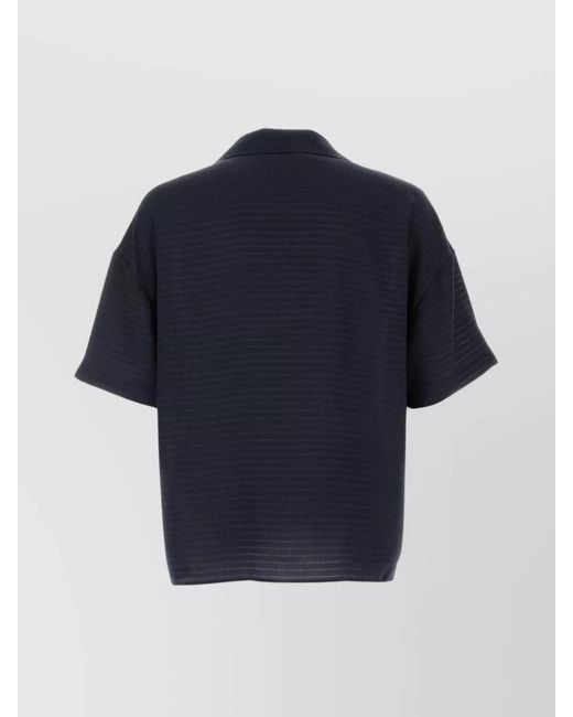 Saint Laurent Blue Silk Polo Shirt for men