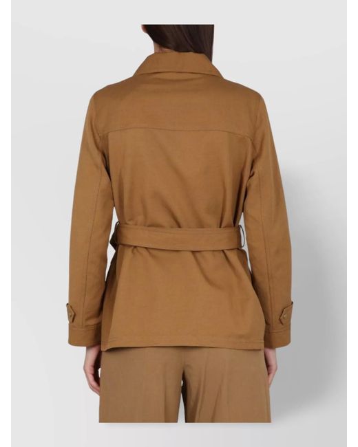 Fay Natural Cotton Linen Safari Jacket