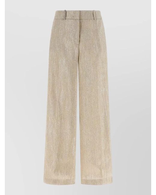 Peserico Natural Lamé Wide-Leg Trousers