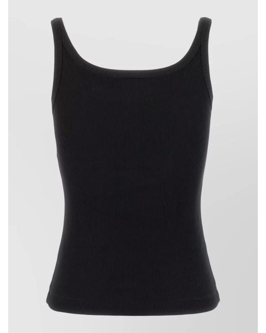 Dolce & Gabbana Black Cotton Top Ribbed Texture Crewneck for men